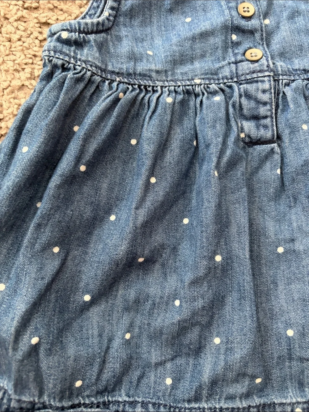 GAP Denim Polka Dot Sleeveless Dress Top - Blue